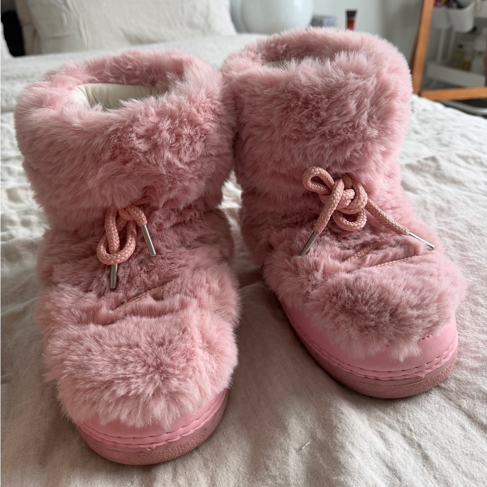 Fluffy Pink Boots